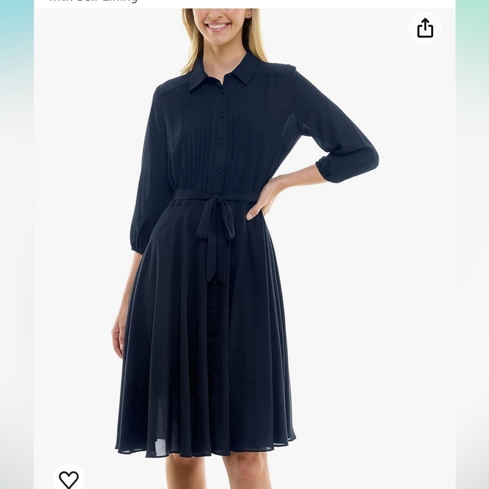 NEW Nanette Lepore Pintuck Shirtdress Navy Flowy Size 24W NWT